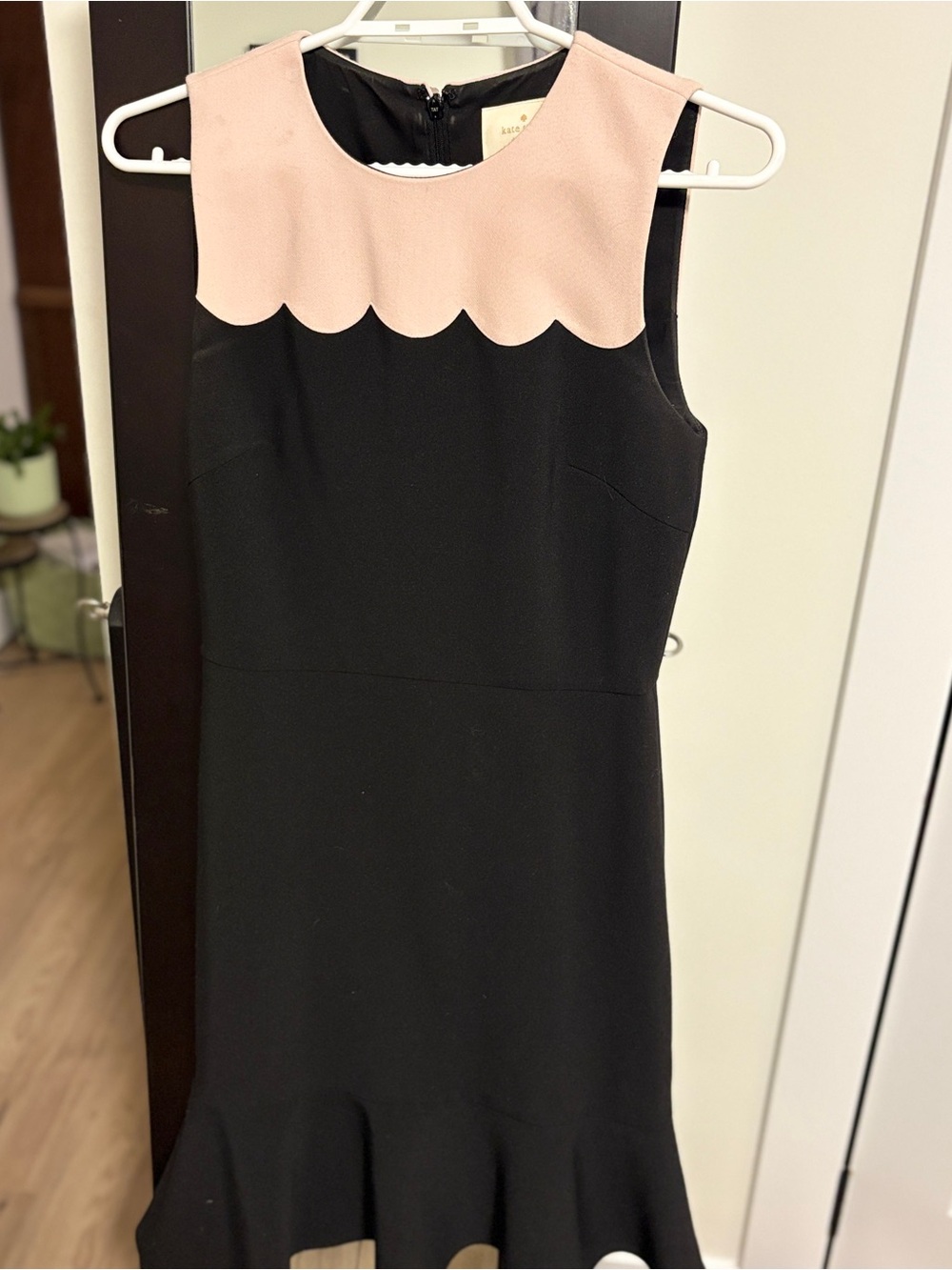 kate spade Black and Light Pink Scalloped Midi Dress - Picture 1 of 3